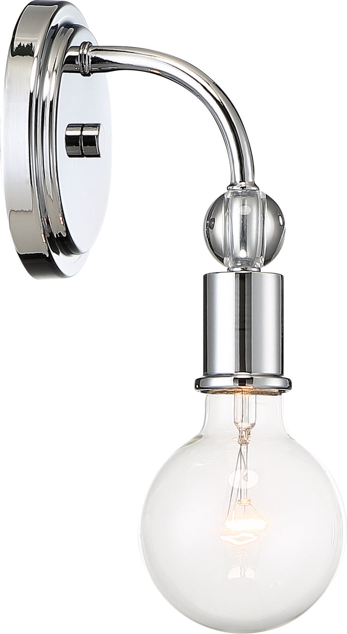 Bounce - 1 Light Wall Sconce with Crystal Accent - Polished Nickel Finish