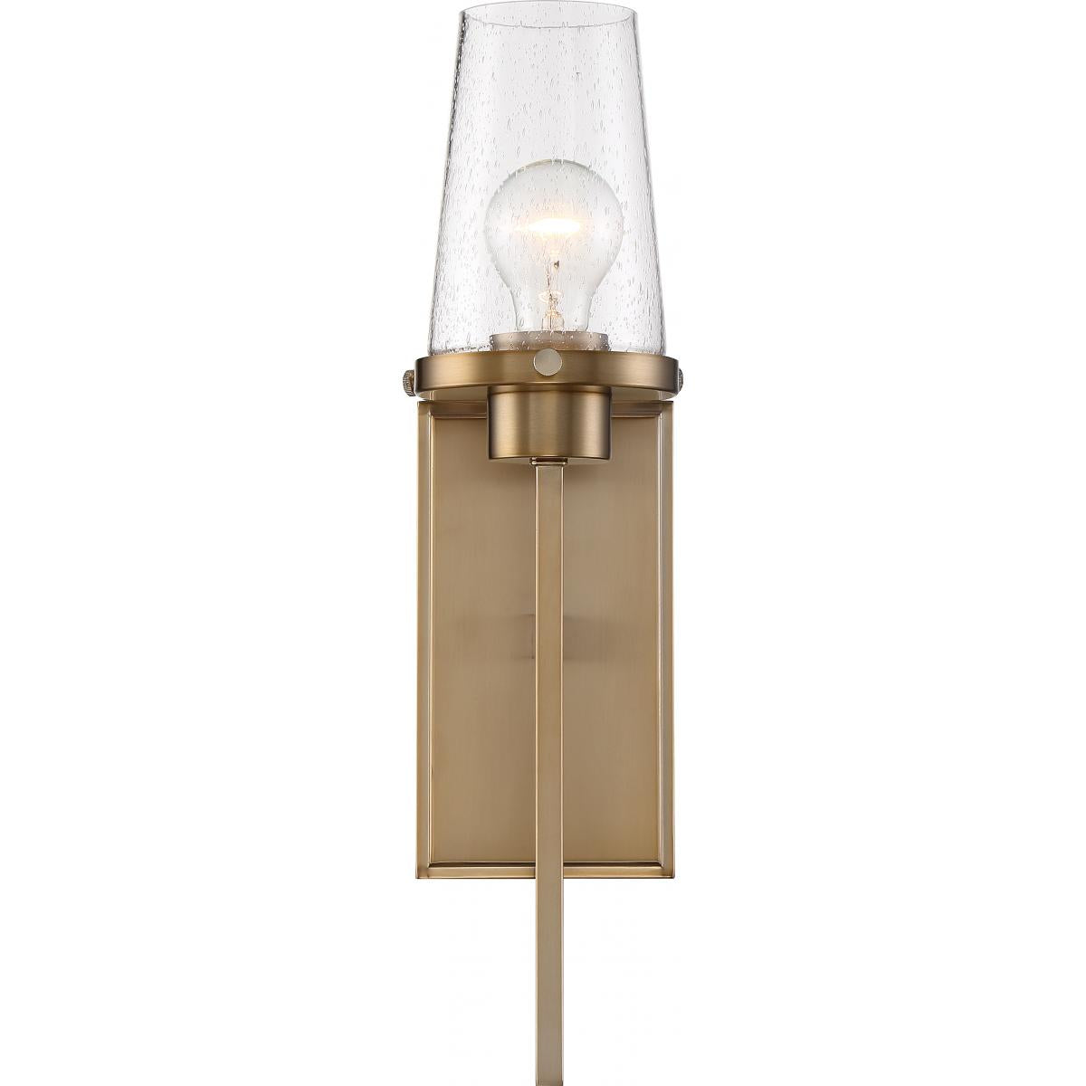 Rector- 1 Light Wall Sconce with Clear Glass - Burnished Brass Finish