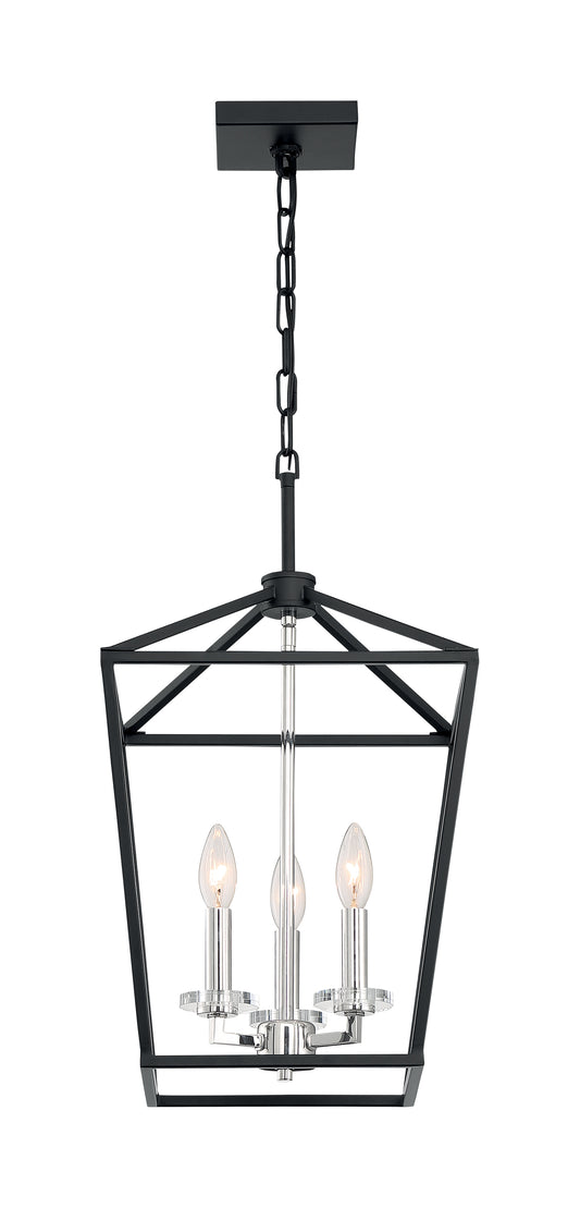 Storyteller - 3 Light Island Pendant with Matte Black - Polished Nickel Accents Finish