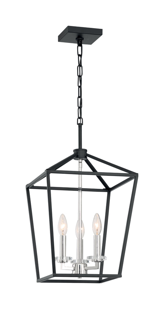 Storyteller - 3 Light Island Pendant with Matte Black - Polished Nickel Accents Finish