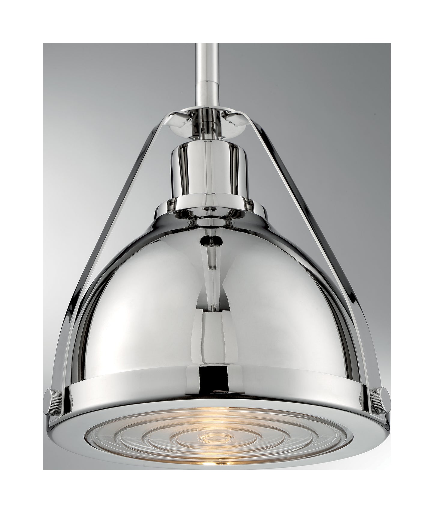 Barbett - 1 Light Small Pendant with Fresnel Glass - Polished Nickel Finish