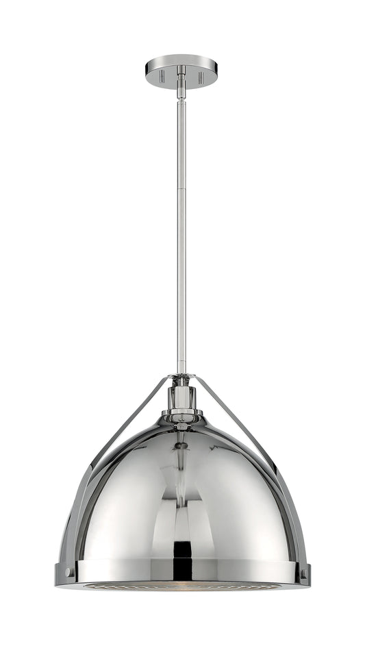 Barbett - 1 Light Large Pendant with Fresnel Glass - Polished Nickel Finish