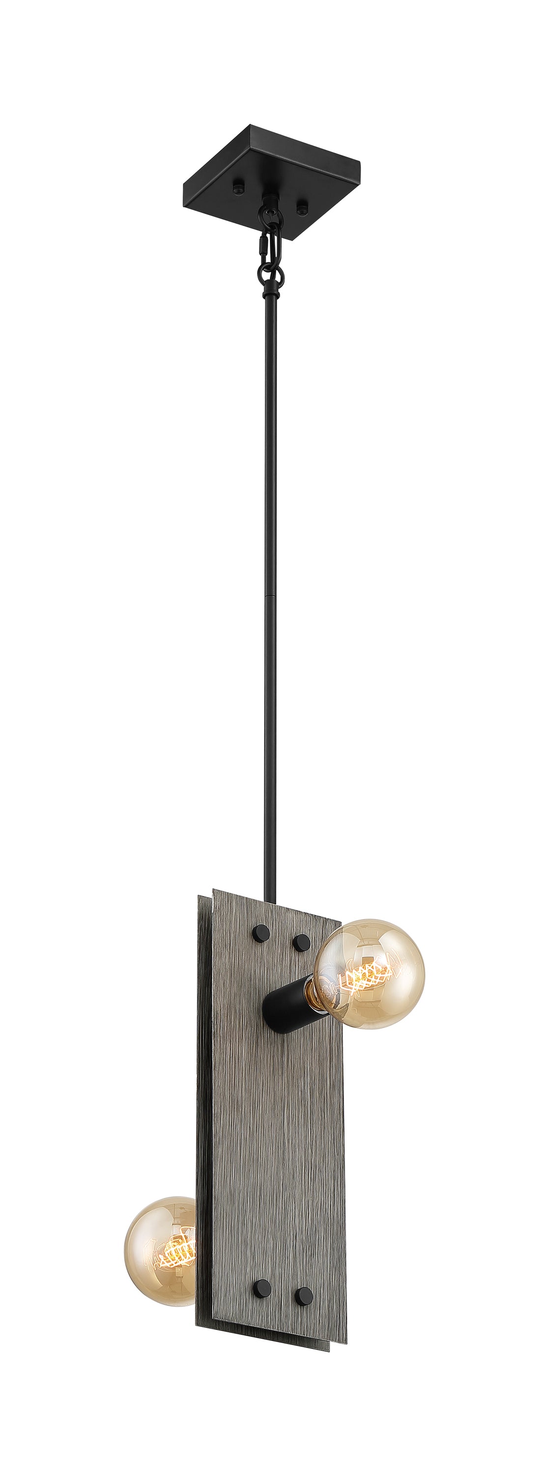 Stella - 2 Light Mini Pendant with Driftwood - Black Accents Finish