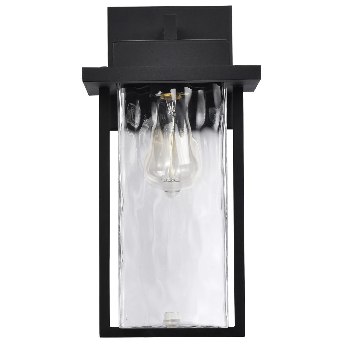 Vernal - 1 Light Large Wall Lantern with Matte Black - Clear Water Glass