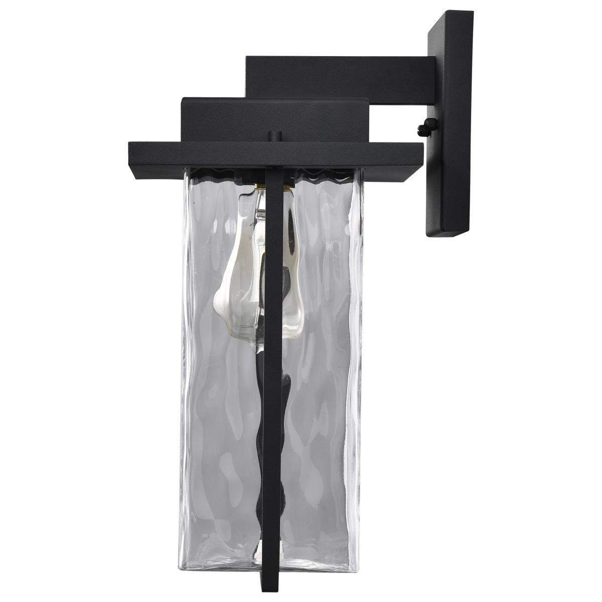 Vernal - 1 Light Large Wall Lantern with Matte Black - Clear Water Glass