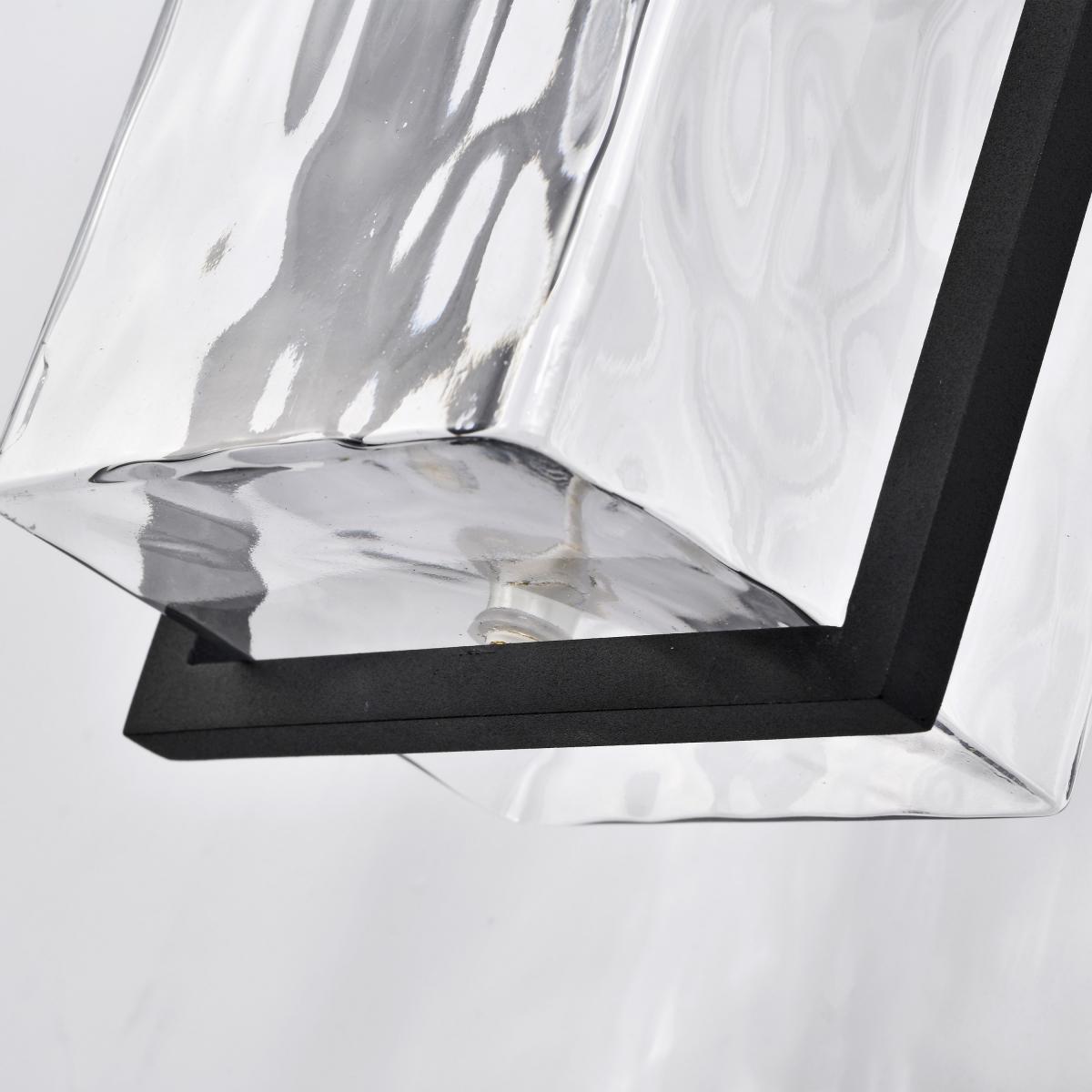 Vernal - 1 Light Large Wall Lantern with Matte Black - Clear Water Glass