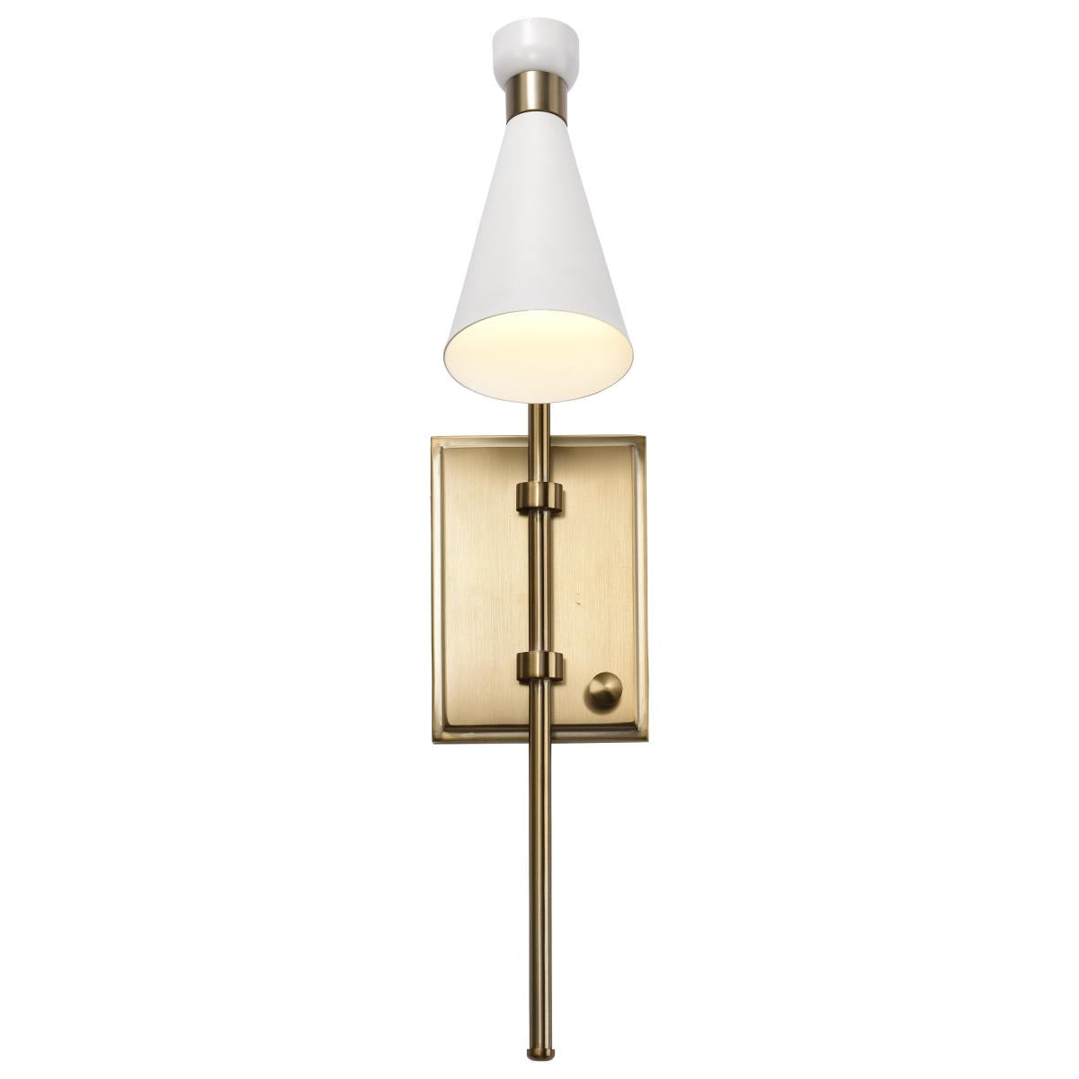 Prospect - 1 Light Wall Sconce with Matte White - Burnished Brass Finish