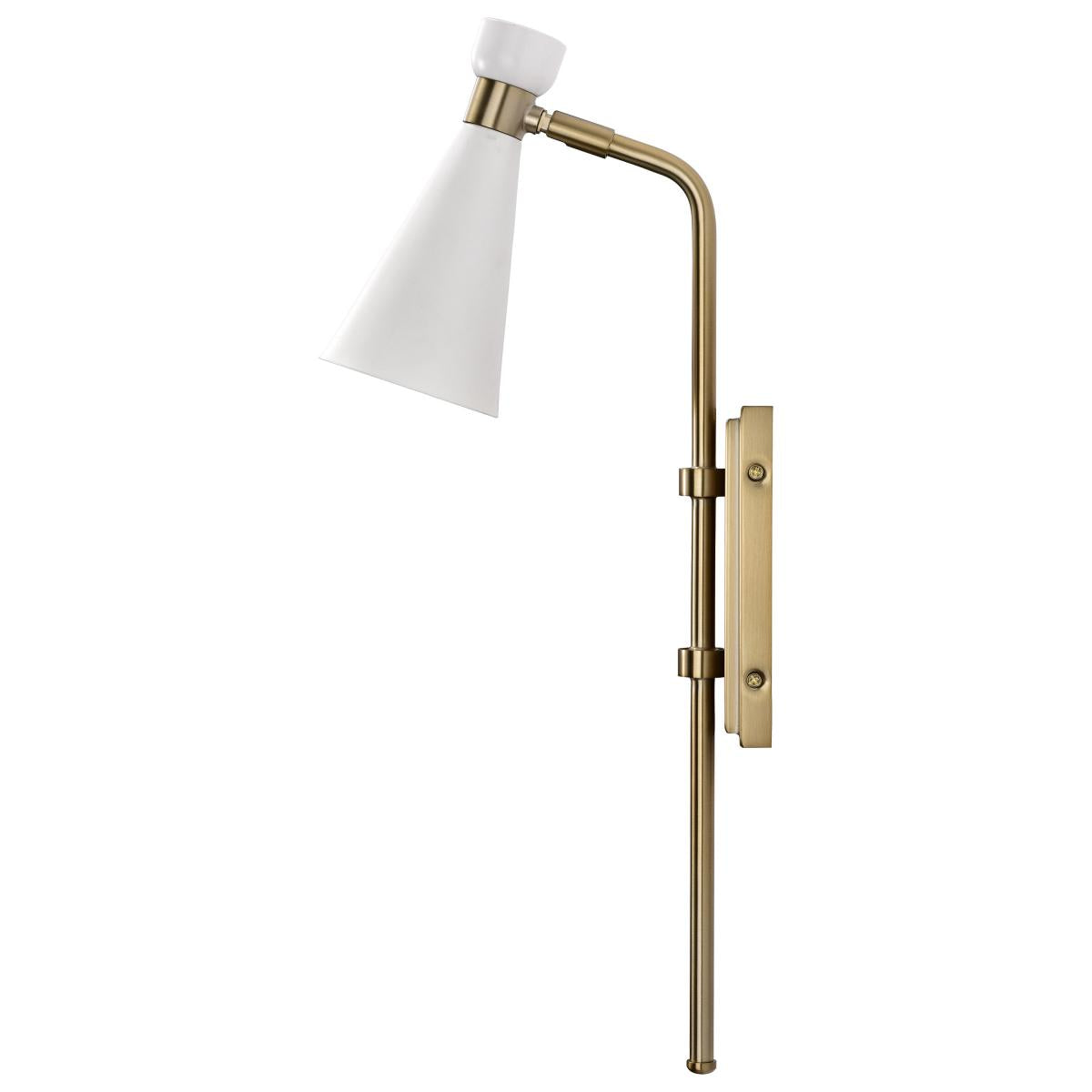 Prospect - 1 Light Wall Sconce with Matte White - Burnished Brass Finish