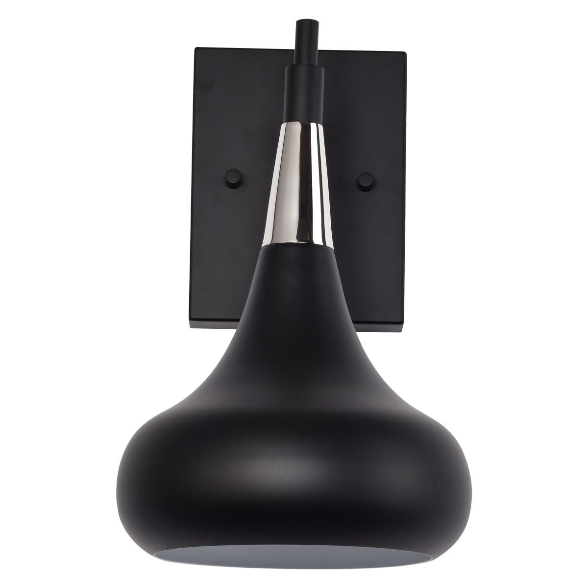 Phoenix - 1 Light Wall Sconce with Matte Black - Polished Nickel Finish