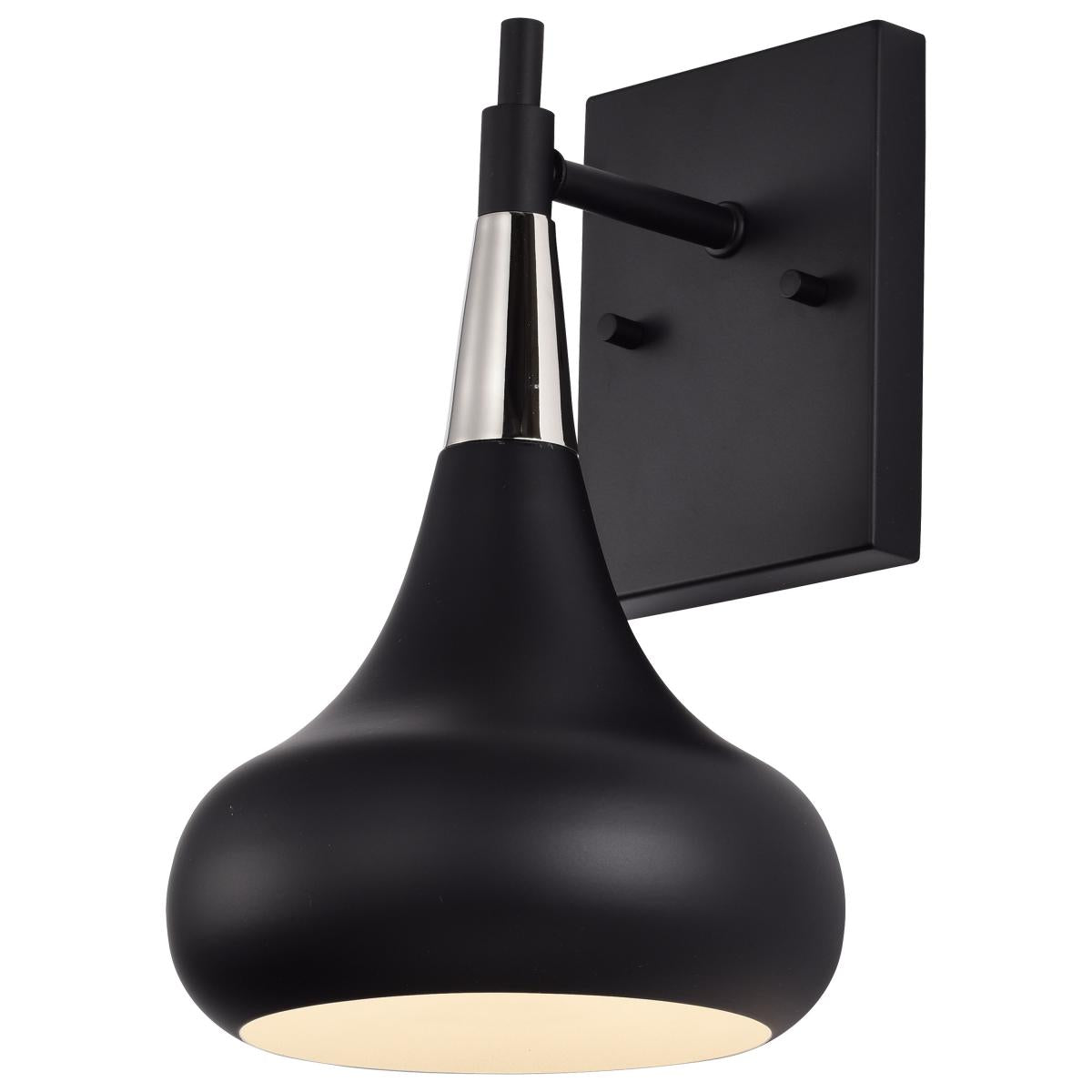 Phoenix - 1 Light Wall Sconce with Matte Black - Polished Nickel Finish