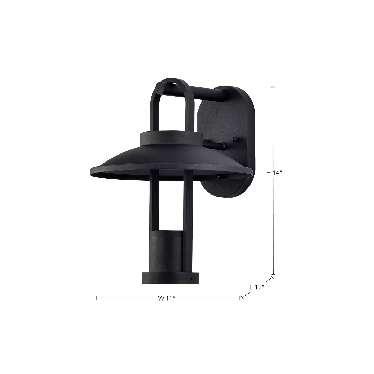 Harriman - Medium Wall Lantern - Matte Black with Aluminum Shade