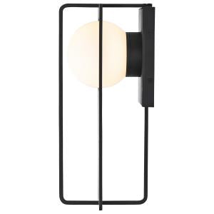 Portal - 6W LED Medium Wall Lantern with White Opal Glass - Matte Black Finish