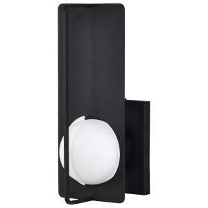 Portal - 6W LED Medium Wall Lantern with White Opal Glass - Matte Black Finish