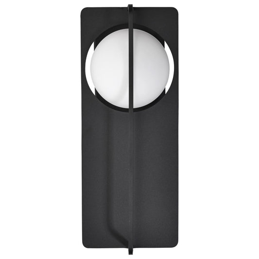 Portal - 6W LED Large Wall Lantern iwht Matte Black - White Opal Glass