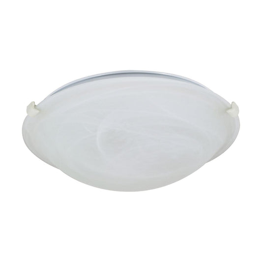 12'' Tri Clip Flush - 1 Light with Alabaster Glass - Textured White Finish