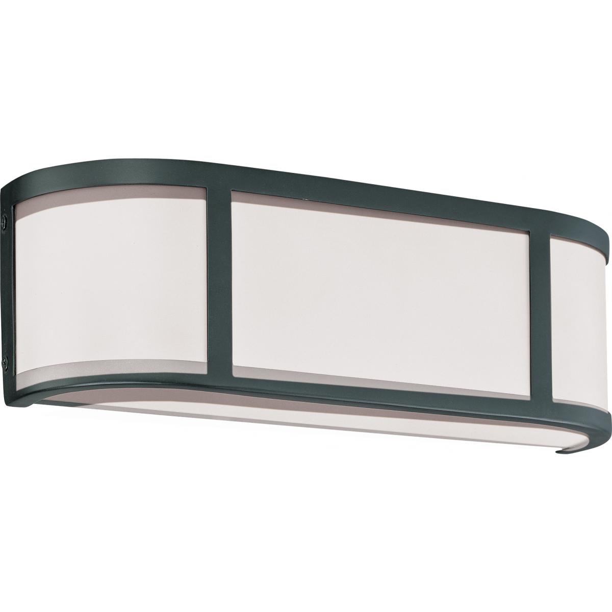 Odeon - 2 Light Vanity with Satin White Glass - Aged Bronze Finish