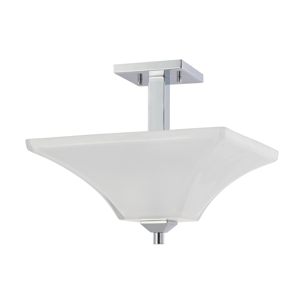 Parker - 2 Light Semi Flush with Sandstone Etched Glass - Polished Chrome Finish