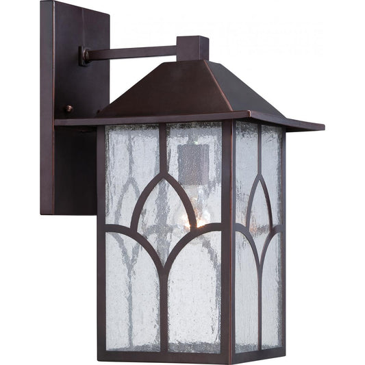 Stanton - 10'' Outdoor Wall Lantern with Clear Seed Glass - Claret Bronze Finish