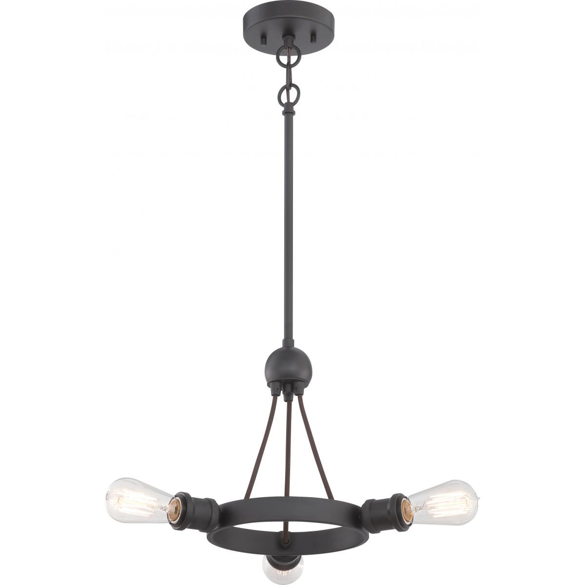 Paxton - 3 Light Semi Flush Mount - Aged Bronze Finish