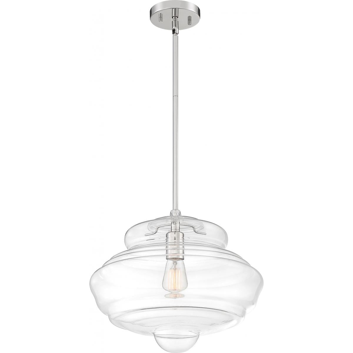 Storrier - 1 Light Pendant with Clear Glass - Polished Nickel Finish