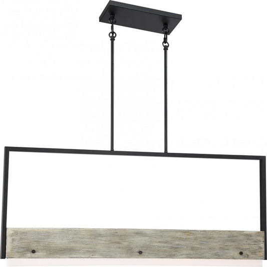 Alta - LED Island Pendant - Black with Gray Wood Finish