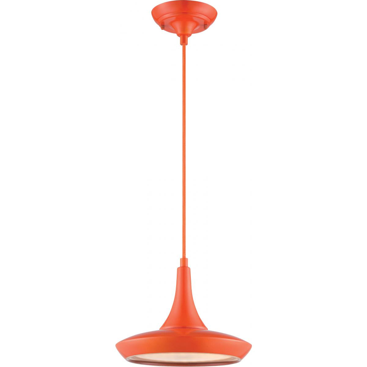 Fantom - LED Pendant with Rayon Cord - Orange Finish